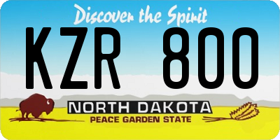 ND license plate KZR800