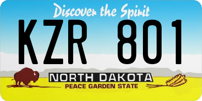 ND license plate KZR801