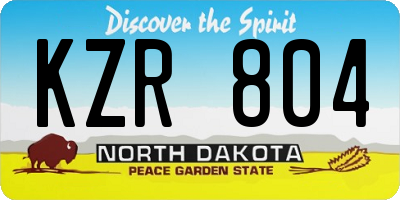 ND license plate KZR804