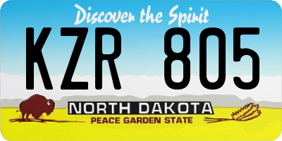 ND license plate KZR805