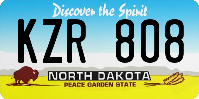 ND license plate KZR808