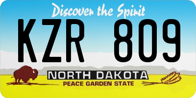 ND license plate KZR809