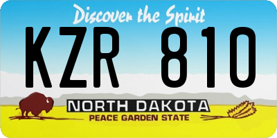 ND license plate KZR810