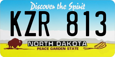 ND license plate KZR813