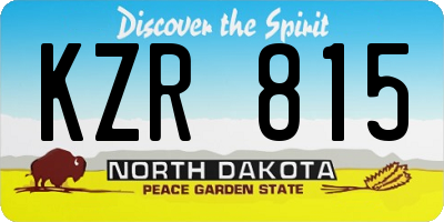 ND license plate KZR815