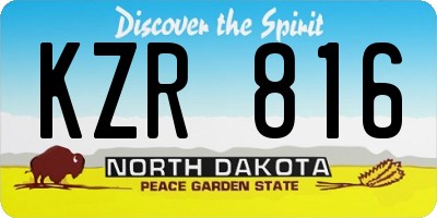 ND license plate KZR816