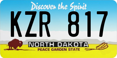 ND license plate KZR817