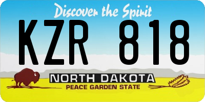 ND license plate KZR818
