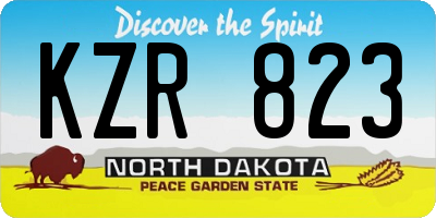 ND license plate KZR823