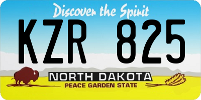 ND license plate KZR825