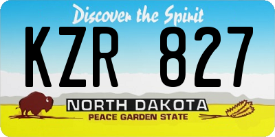 ND license plate KZR827