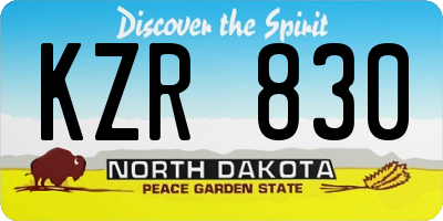 ND license plate KZR830
