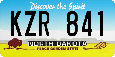 ND license plate KZR841