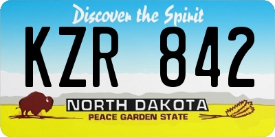 ND license plate KZR842