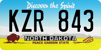 ND license plate KZR843