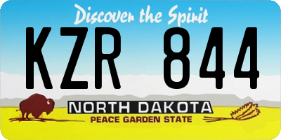 ND license plate KZR844