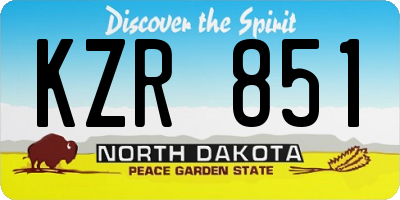 ND license plate KZR851