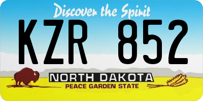 ND license plate KZR852