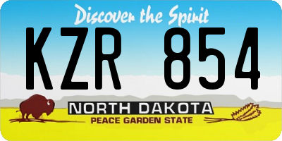 ND license plate KZR854