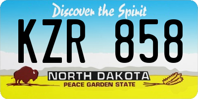 ND license plate KZR858