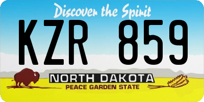 ND license plate KZR859