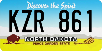 ND license plate KZR861