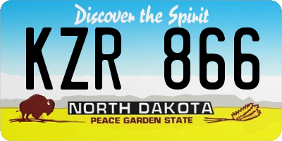 ND license plate KZR866