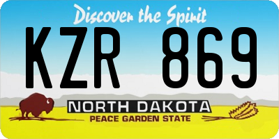 ND license plate KZR869