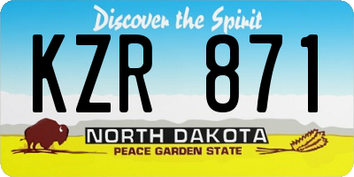 ND license plate KZR871