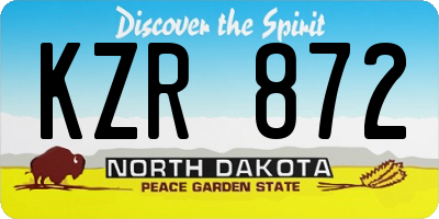 ND license plate KZR872