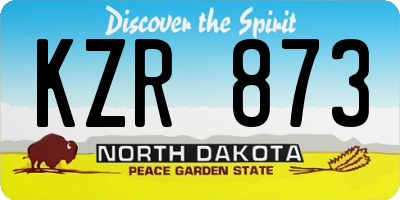 ND license plate KZR873