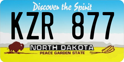 ND license plate KZR877