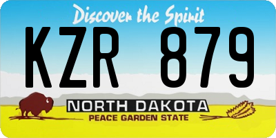 ND license plate KZR879