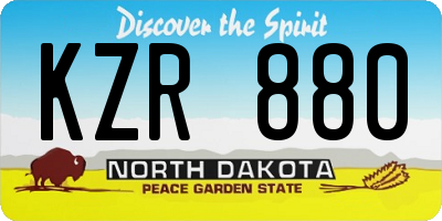 ND license plate KZR880
