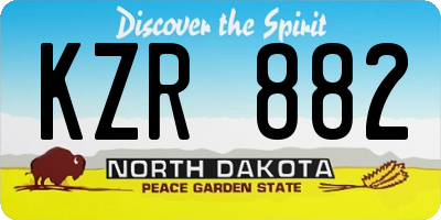 ND license plate KZR882