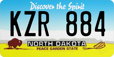 ND license plate KZR884