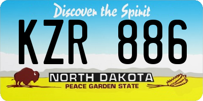 ND license plate KZR886