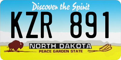 ND license plate KZR891