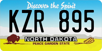 ND license plate KZR895