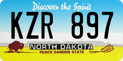 ND license plate KZR897