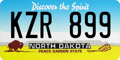 ND license plate KZR899