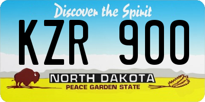 ND license plate KZR900