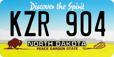 ND license plate KZR904