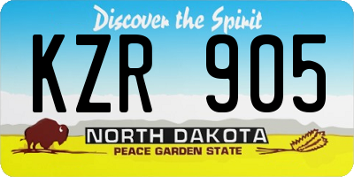 ND license plate KZR905