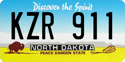 ND license plate KZR911