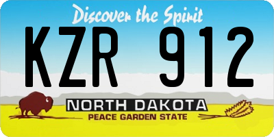ND license plate KZR912