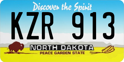 ND license plate KZR913