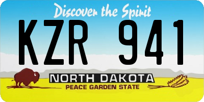 ND license plate KZR941