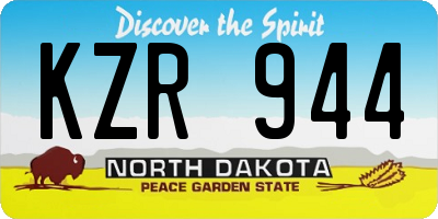 ND license plate KZR944