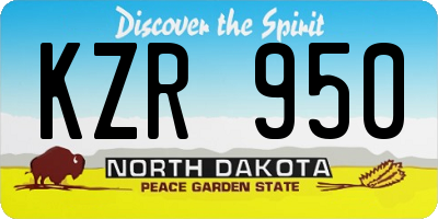 ND license plate KZR950